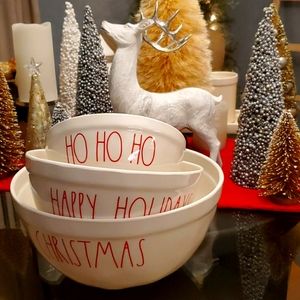 Rae Dunn melamine Christmas bowls